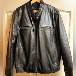Marc New York Andrew New York Black Leather Jacket size Large